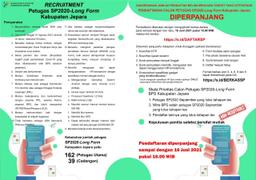 SP2020-Long Form Officer Recruitment for Jepara Regency has been extended again