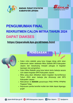 Pengumuman Hasil Final Rekrutmen dan Verifikasi Calon Mitra Tahun 2024